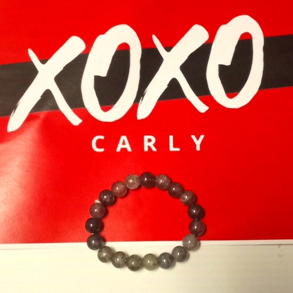 Gray Crackled Agate 10 MM Bead Stretch Bracelet - Picture 8 of 8